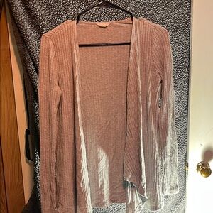 Aeropostale Women's Ribbed Open Cardigan - Beige